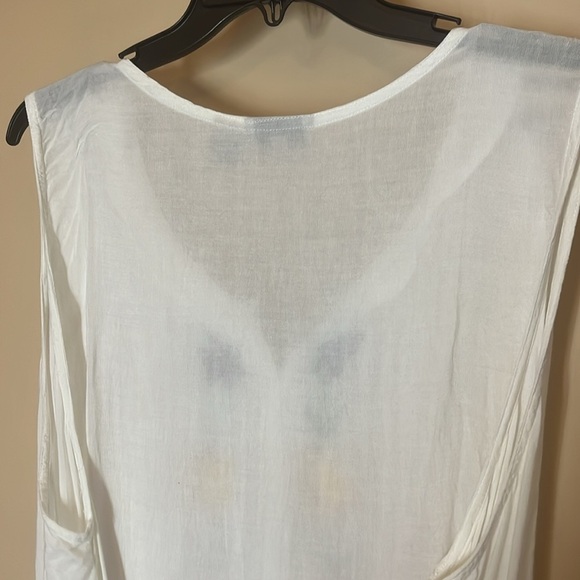 S.R. Fashion Floral Embroidered White Maxi Rayon Dress size 3XL made in India - Picture 10 of 10